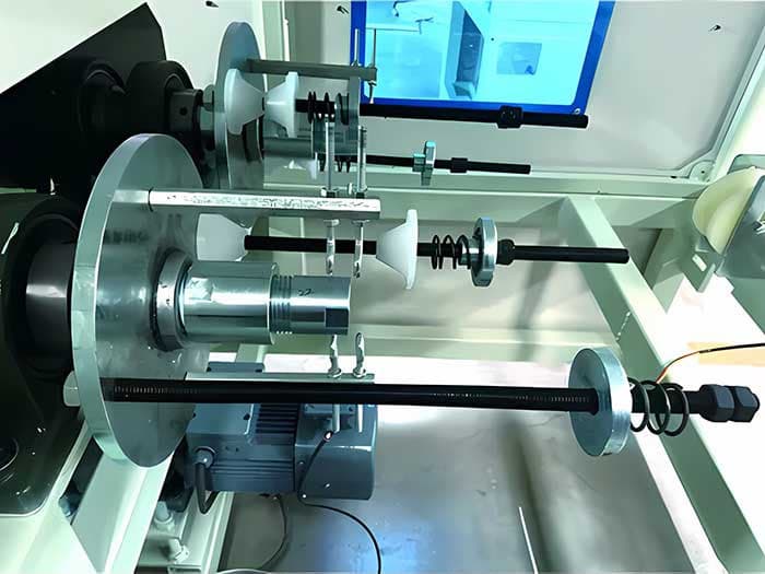 Close-up of GFRP production equipment